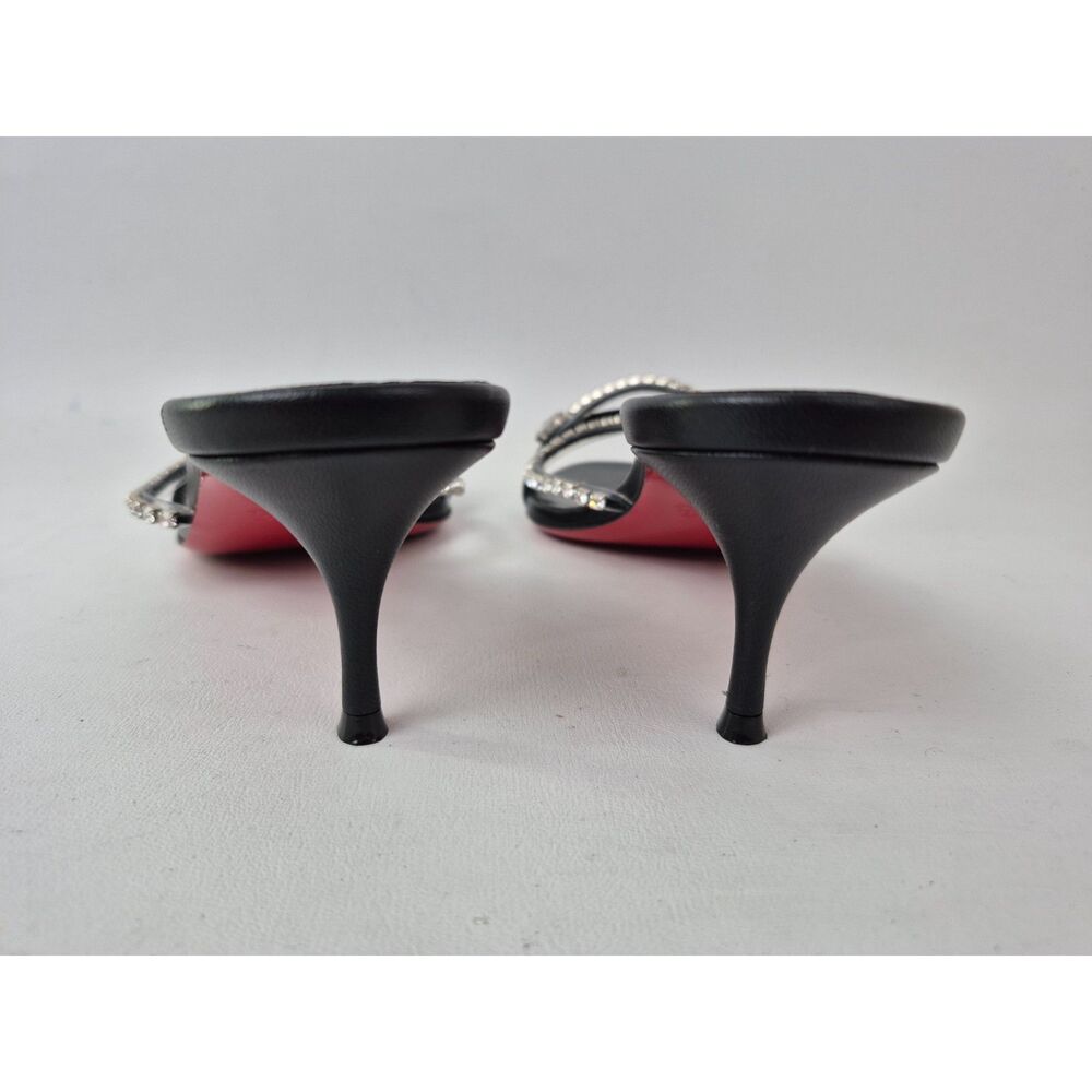 Christian Louboutin Women's Black Crystal Simple Queenie Slide Sandal Size 38 - Picture 4 of 6